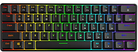 SKYLOONG GK61 SK61 Tastiera meccanica da gioco cablata al 60%, interruttore ottico hot swap, retroilluminazione RGB, impermeabile, interfaccia Blind-Mate, tastiera compatta per computer con tasti