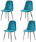 AINPECCA Set of 4 Velvet Dining Chairs Fabric Upholstered seat with Metal Legs Dressing Lounge Home (Dark Teal, 4)