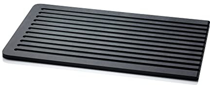 CONTINENTA Brotschneidebrett | Aus Nachhaltigem Recycling-Material | Besonders Messerschonend & Spülmaschinengeeignet | Schwarz (38,5x23,5x0,9cm)