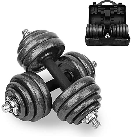 wuuhoo® Kurzhantelset Phil Kurzhantelstange inkl. Hantelscheiben aus Gusseisen 27/30 mm, Kurzhanteln Stahl verchromt mit Sternverschluss - Fitnessgerät für Zuhause 30 kg