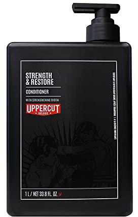 Uppercut Deluxe Strength and Restore Conditioner for Men, Mit Biotin und Koffein Angereicherter Conditioner zur Förderung Eines Gesunden Haarwachstums für Herren, 1 Liter