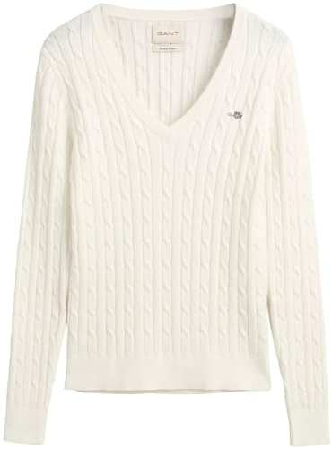 GANT Damen Stretch Cotton Cable C-Neck Pullover