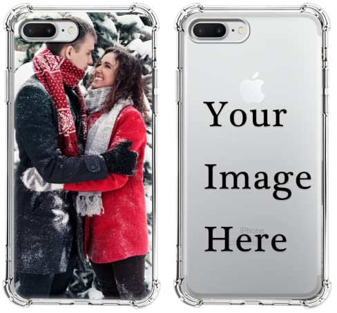 Pnakqil Funda para Apple iPhone 7 Plus/8 Plus 5,5 Personalizada, Carcasa Personalizable con Imagen Foto Texto Custom, Aesthetic Transparente Silicona Personalizado Case para iPhone 8 Plus/7 Plus, 1
