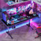 160 cm Mesa Gaming Desk, Mesa de Juegos electrónicos, Ergonómica Grande PC Gaming Escritorios, T Forma estación de Trabajo para PC, Escritorio para Juegos en casa, Oficina para Juegos, 160x75x75 cm
