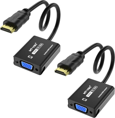 MT-VIKI HDMI auf VGA Adapter 2 Stücke, HDMI zu VGA Adapter 1080P Kompatibel mit Computer Desktop Laptop PC Monitor Projektor HDTV Chromebook Roku Xbox und mehr 2 Stücke