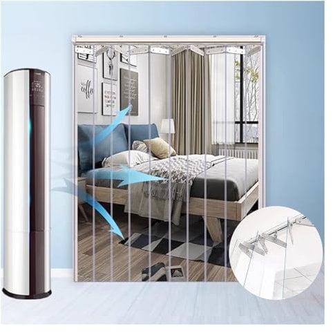 SYFXZZDS PVC Lamellen Lamellenvorhang Streifenvorhang Transparent Streifenvorhang Lamellenvorhang für Schlafzimmer, Wohnzimmer, Bad (Color : Clear, Size : 120x220cm/47.24x90.55in)