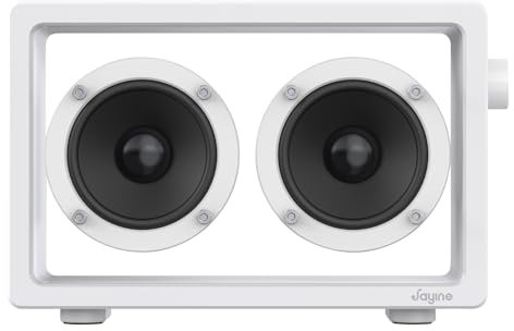 JAYINE Tragbarer Bluetooth-Lautsprecher, 16 W, minimalistische Lautsprecher, Bluetooth, kabellos, laut, HD kraftvoller Sound und breite Kompatibilität, V5.3 für drinnen und draußen, Weiß