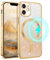 YINLAI für iPhone 12 Mini Hülle Kompatibel mit magsafe Glitzer,HandyHülle iPhone 12 Mini mit Magnetische Stoßfeste Schutzhülle Soft TPU Cover Case Schutzhülle für iPhone 12 Mini 5,4 Zoll,Gold