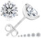 KRKC&CO Moissanite Ohrringe 925 Silber, 1,0 Karat echter runde Moissanit Diamant, VVS1 Reinheit D Farbe, Weißgold vergoldet allergiefrei, 3-Steg-Krappenfassung, Geschenk für Damen Frauen, 5mm