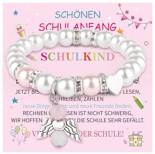 Shoppawhile Geschenk Einschulung Mädchen Schulkind 2025 Geschenke zur Einschulung Schulkind Armband Glücksbringer zum Schulanfang Geschenk für Einschulung Mädchen