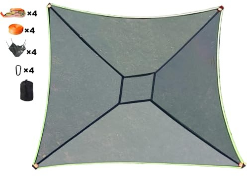 Baumhängematte für den Außenbereich – Gesteppte Hängematte für den Außenbereich | Adventure Tree Camping Hängematte mit Karabinern und Baumgurten, Vierecken-Hängematten für Garten, Terrasse