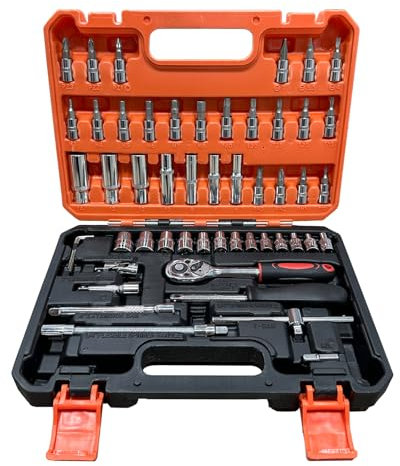 UHOUSEST Socket Set 53 Piece - Ratchet Set, Socket Sets Sockets & Tool Sets Including Wrench, Wrench Set for DIY Enthusiasts, Small Socket Set for Your Car Repair and Maintenance Needs