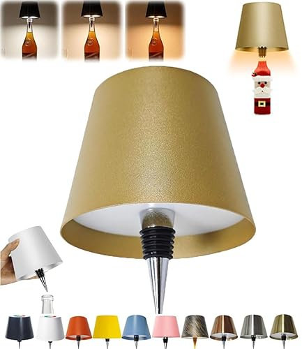 oddmmo Wireless Bottle Lamp, 2024 New Wireless Wine Bottle Lamp Shade for Christmas, Rechargeable Touch Control Wine Bottle Lights for Liquor Bottles, LED Desk Lamp for Christmas, Restaurant & Bar