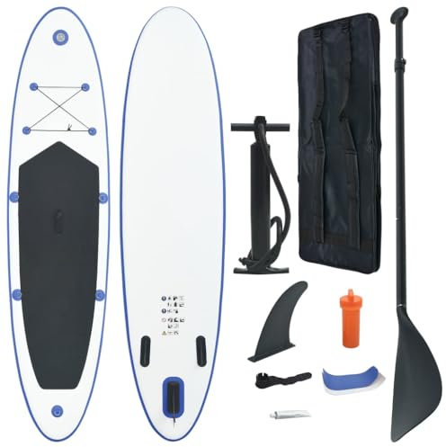 Sporting Goods Item-Stand Up Paddle Board Set SUP Surfboard aufblasbar blau und weiß