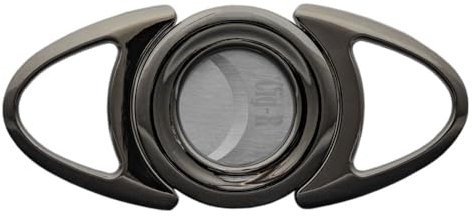 Cig-R Zigarrenabschneider Bull's Eye, Anthrazit mit 2 Klingen, 24mm