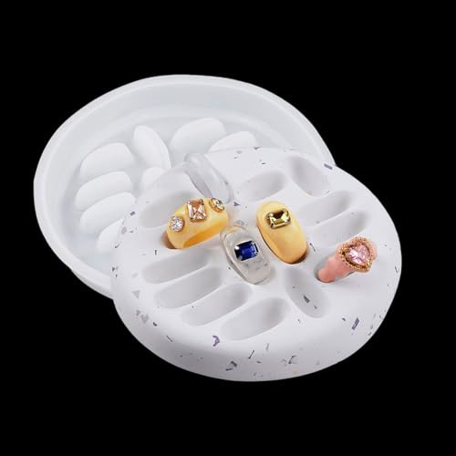 Jewelry Tray Mould Ring Holder Resin Mould Round Ring Stand Silicone Mold Rings Organizer Mould Epoxy Resin Casting Mouds for Jewelry Display Trinket Storage Home Decoration