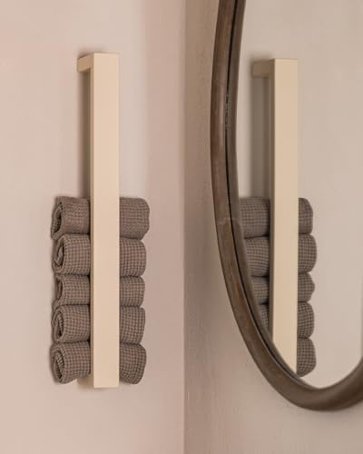 Metallbude Handtuchhalter NALI - Cashew - Wandmontage - Pulverbeschichtetes Stahlrohr - Kratz-, Stoß- & Schlagfest - 4x10x50 cm