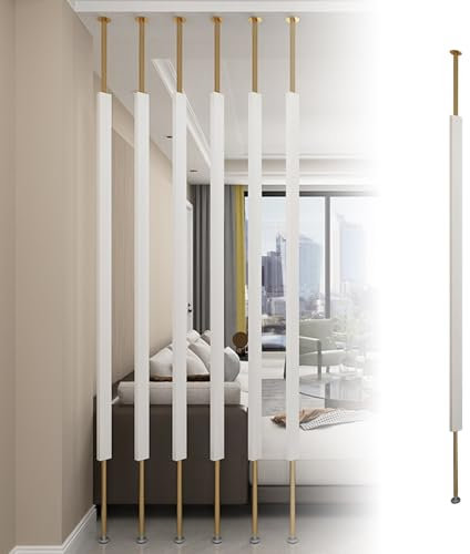 Raumteiler Raumteiler-Trennpfosten aus Metall, Dekorative Trennwandsäule für Den Eingangsbereich mit Verstellbaren Sockeln, Moderne Raumteilerpfosten für Treppenhaus/Flur(Gold,135cm/53.1in/4.43ft)