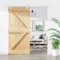 Annlera Schiebetür Holztüren Holzschiebetür Eingangsmöbel Tür aus Massives Kiefernholz für Schlafzimmer Küchen Scheunen Garagen Usw Platzsparendes Design Braun+Weiß 95x3,6x210 cm