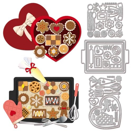 GLOBLELAND Stanzformen Zum Plätzchenbacken Für Bastelarbeiten Scrapbooking Metalldesserts Backen Stanzformen Keksdosen Hintergrund Stanzungen Für Kartenherstellung Prägung Fotoalbum Basteldekor
