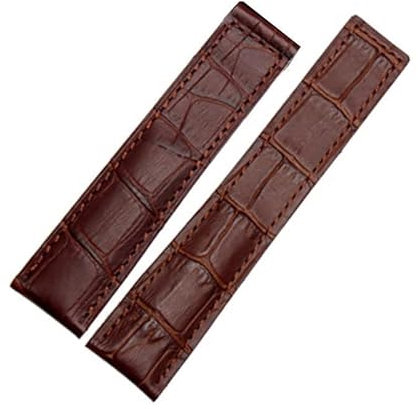 QTYQWC Echtes Cowhide -Uhrenband für Tag Heuer Carrera Lincoln 19mm 20mm 22 mm schwarz braunen Klappknochen -Uhrengurt Männer