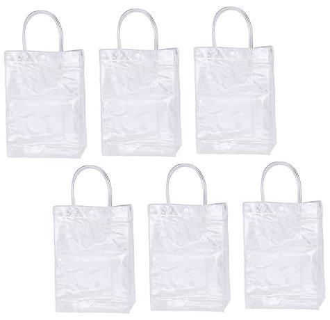 HAWILLOSCH 6stücke Klare Geschenktüte Aus Pvc Transparente Partytüten Und Wiederverwendbar in Verschiedenen Für Geschenke Und Einkäufe