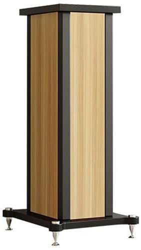 LIUJHGH Pieds d’Enceintes par Paire, Design Creux en Grain de Bois pour Remplissage de Sable, Supports Audio faciles à Assembler pour Une Performance sonore améliorée(Teak,70cm)