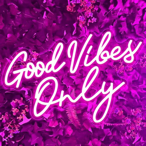 Good Vibes Only Neon Schild Wanddekoration Hervorragendes rosa Led Leuchtreklame Neonlicht Schriftzug für die Dekoration,Partys,Geburtstage,Hochzeiten,Salons,Einkaufszentren sowie die Wanddekoration
