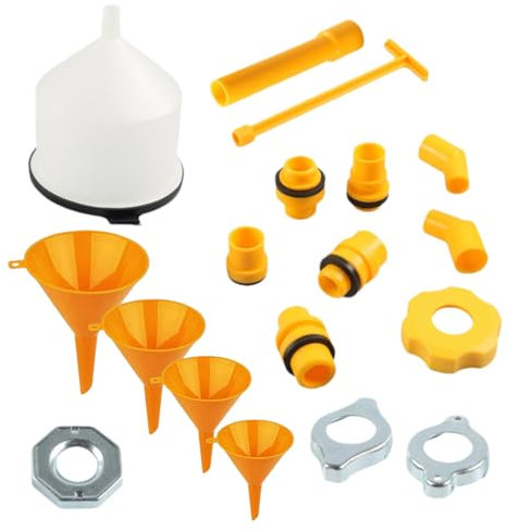 Coolant Funnel Kit – Spill Proof Filling Set with Extensions | Radiator Bleeder Tool for Cars, Trucks, Burping System with Adapters, Flexible Design, Easy Fluid Transfer