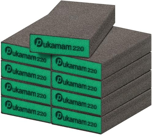 9 PCS Sanding Blocks 220 Grit Wet Dry Sandpaper | Wet & Dry Use, Washable & Reusable, Wood, Metal & Drywall Polish