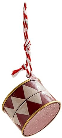 Colcolo Weihnachtsbaum-Trommel-Ornament, Weihnachtsdekoration, leicht, hängende Dekoration aus für Restaurant, Festival, Zuhause, Rot-Weiss