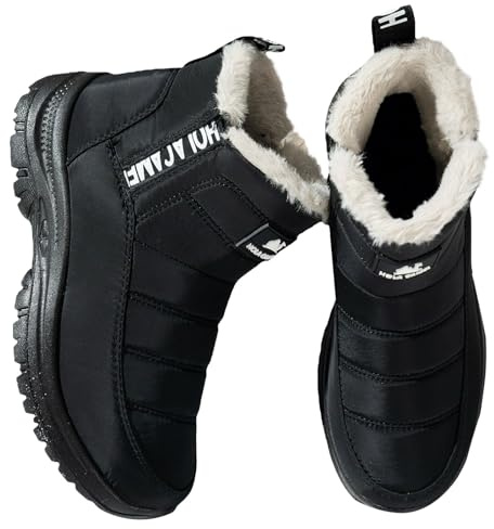 MJGkhiy Bottes Femme Neige Avec Fourrure D'hiver Confortable Anti-dérapant Bottines Élégantes Chaussures Bottines Cheville Bottes De Neige Randonnée Chaud Bottes Doublure Polaire Souple