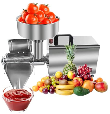 HTDRE Exprimidor de caña de azúcar, Molinillo de Tomate Comercial, Prensa eléctrica de Frutas, Filtro de Alimentos de 90-160 kg/h, máquina para Hacer Salsa de Fresa