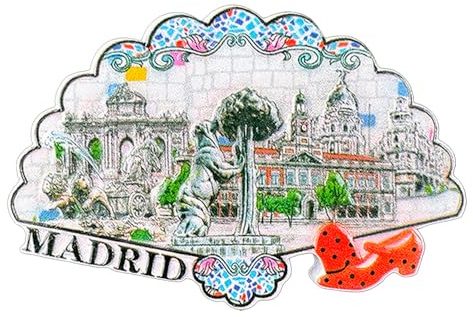 Madrid Spanien Kühlschrankmagnet Reise-Souvenir Harz Stadt Wahrzeichen Mosaik Stil Heimdekoration klassisches Wahrzeichen Handwerk