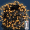Deuba® Lichterkette 160 LED Außen Timer 8 Leuchtmodi IP44 Dimmbar Wetterfest Batterie Innen Weihnachten Weihnachtslichterkette Beleuchtung Warmweiß