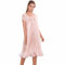 Chemises de Nuit Femmes Satin, Femmes Ensemble de Pyjama, Satin de Soie Chemise de Nuit Douce Manche Courte