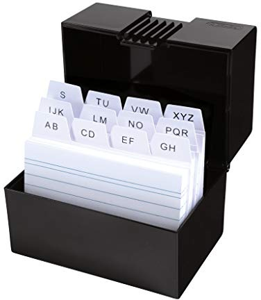 Herlitz Karteikasten mit 100 Karteikarten / Lernbox / DIN A8 / Farbe: schwarz