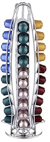 EXZACT Coffee Capsule Holder Compatible with Nespresso Classic (Max Capacity 40pcs) Coffee Pods Stand - 2024 New Packaging