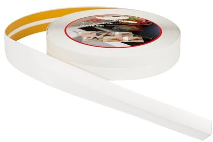 ProfiPVC Plinthe Souple 20m 18x18mm - Baguette adhésive de finition pour la cuisine et la salle de bain, ruban autocollante d'étanchéité en PVC, flexible, Joint douce, Montage facile, blanc