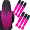 Jumbo Braids Rose Kunsthaar zum Einflechten Haar 6 Stück 600g ombre Braiding Hair Haarverlängerungen 60cm Zöpfe Artificial Hair für Crochet Box Braids hair (schwarze rose)