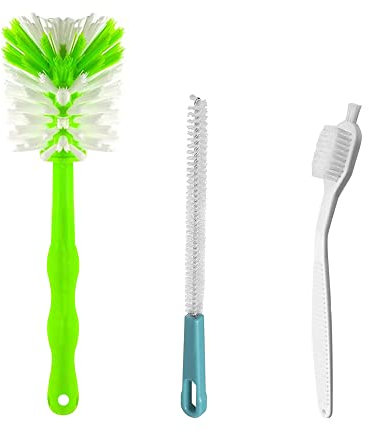 Brosse Nettoyante, CJBIN Lot de 3 Brosses de Nettoyage, Brosse à Bouteille Manche Longue, Idéal pour Les Thermomix TM6 TM5 + TM31 Ainsi Que Les Pots de Mixage, etc.