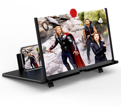 16 Screen Magnifier for Cell Phone, Mobile Phone 3D HD Magnifying Projector Screen Enlarger for Movies, Videos and Gaming, Foldable Phone Stand with Screen Amplifier,Gifts for Mom Dad