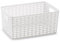 CABLEPELADO Cesta de Almacenamiento Organizador | Cesta de Almacenaje Multiuso | Caja Organizadora | Cesta de baño | 15.5 cm altura x 33 cm largo x 22 cm ancho | Capacidad 10 litros | Rattan | Blanco