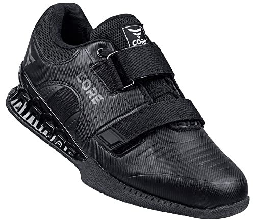 Nordcore Gewichtheberschuhe Force Black, Powerlifting & Bodybuilding Shoes, Squat Schuhe schwarz, 42 EU