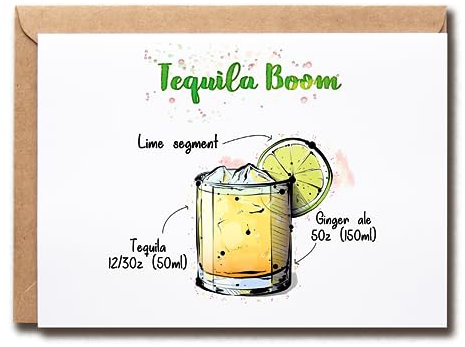 NTVShop Tequila Boom Karte – lustige Cocktail-Karte – lustige Grußkarte – Geburtstagskarte – Geschenkkarte für Sie und Ihn