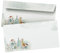 50 Briefumschläge DIN Lang | Weihnachten niedliche Tiere | selbstklebend ohne Fenster | Brief-Umschlag mit Design-Motiv bedruckt | 90 g/m²