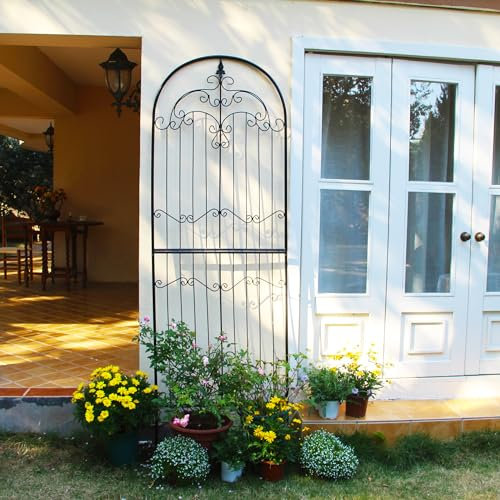 SCENDOR Garden Treillis de Jardin pour Plantes grimpantes - 220CM x 75CM x 1.6CM - Treillis de Jardin en Fer forgé Lourd - Décoration de pelouse, terrasse pour Rose, clématite, Lierre - Résistant aux