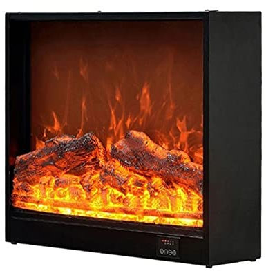 Chimenea Eléctrica Decorativa Chimenea eléctrica Chimenea empotrada y montada en la pared, calentador de chimenea y chimenea lineal, con llama dinámica realista en 3D, operación con botón, 750/1500 W