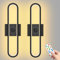 Yogaret 2 Stück Led Wandleuchte Dimmbar, Kabellose Akku Wandleuchte mit Fernbedienung, Wandleuchte Innen Ohne Stromanschluss, Wandlampe Schwarz mit Timer für Schlafzimmer Wohnzimmer Treppenhaus