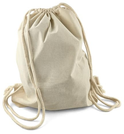 Netuno Sac à Dos en Coton Naturel 38 cm x 42 cm - Avec Cordon de Serrage - Pour Gym et Sport
